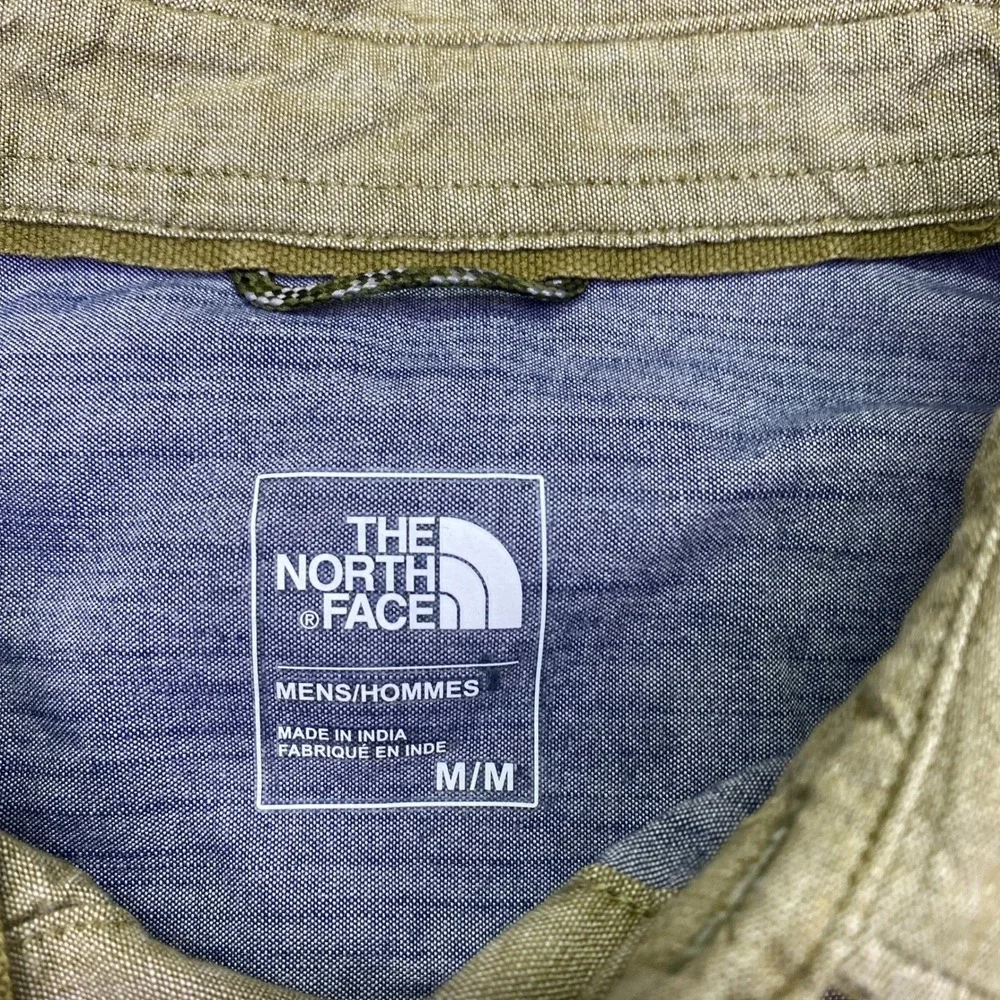 The‎ North Face Mens Long Sleeve Button Down Shirt Olive Khaki Green Sz M Grunge